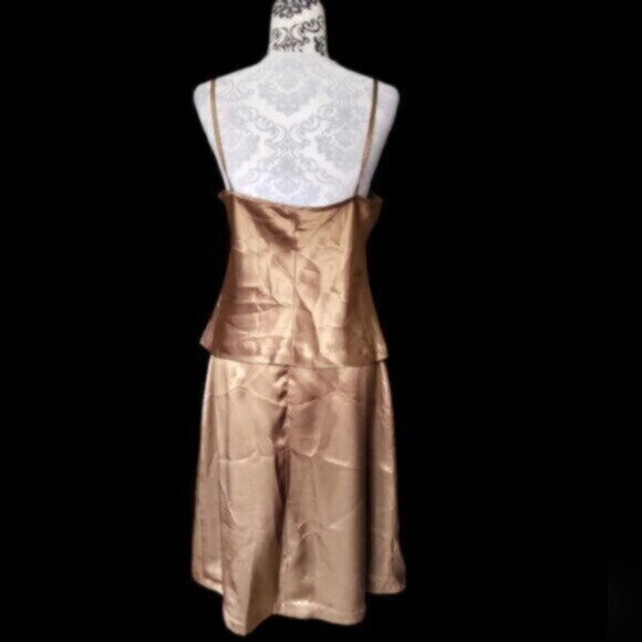 Vintage  Satin Skirt + Tank Set  Summer Party Size 12 P - Picture 6 of 11